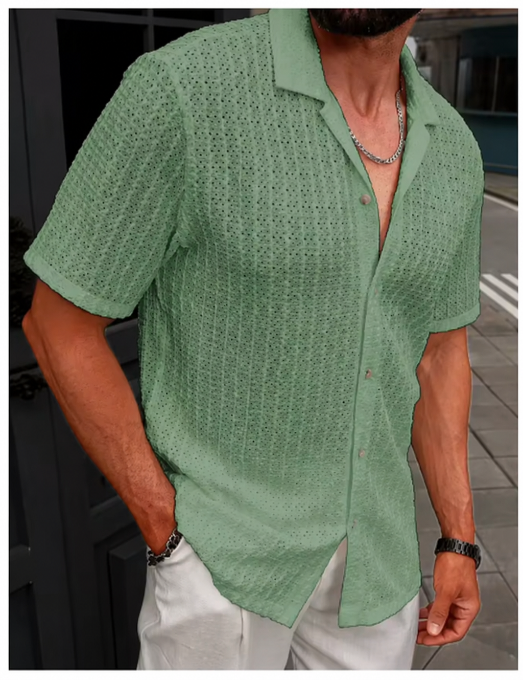 Camisa de verano texturizada para hombre