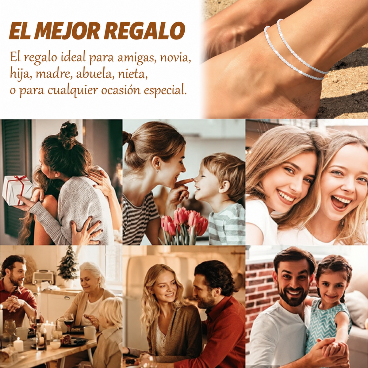 💜Delicada tobillera impermeable con diseño en capas
