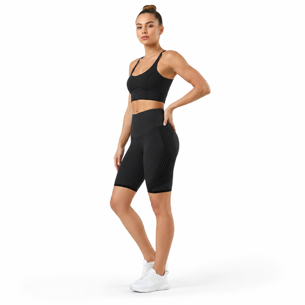 Pantalones cortos moldeadores 3D de cintura alta por encima de la rodilla