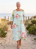 KEELY™  - ELEGANTE VESTIDO CON ESTAMPADO DE FLORES Y PUESTA DE SOL
