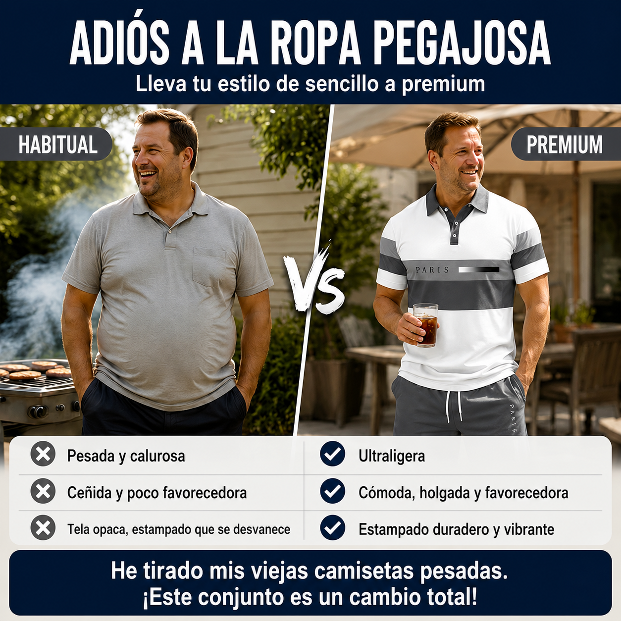 👕 Conjunto de 2 piezas (camisa y pantalones cortos) para hombre: cómodo, transpirable y versátil, ideal para el verano, el tiempo libre y los viajes ☀️🩳