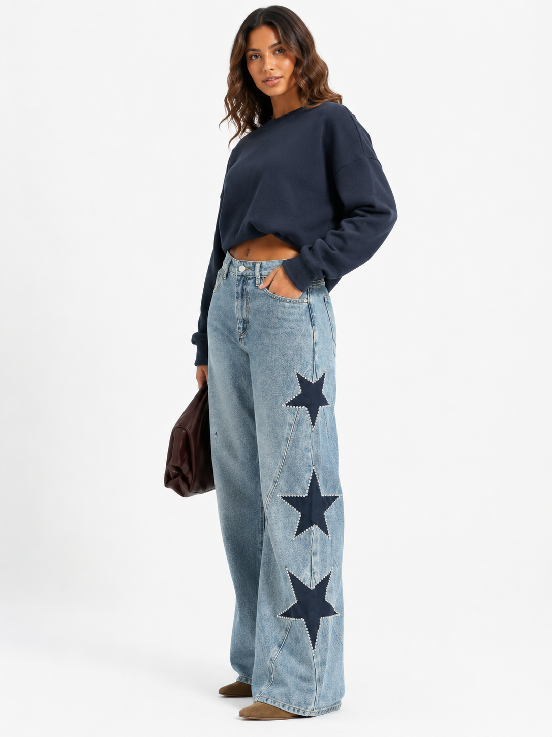 María™ | Vaqueros rectos con estrellas