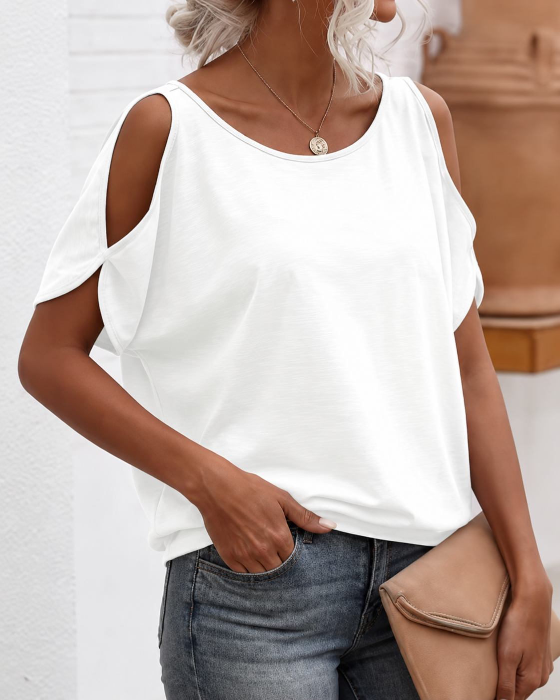 Blusa elegante de hombros descubiertos