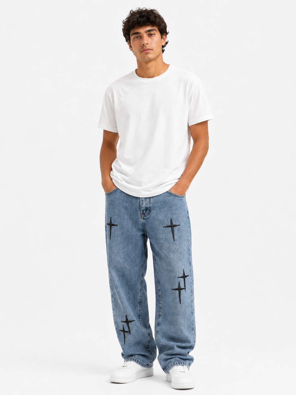 Bruno | Jeans rectos con detalles bordados