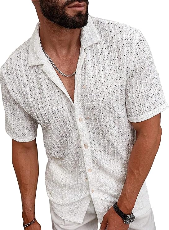 Camisa de verano texturizada para hombre