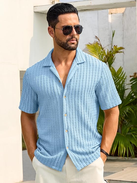 Camisa de verano texturizada para hombre