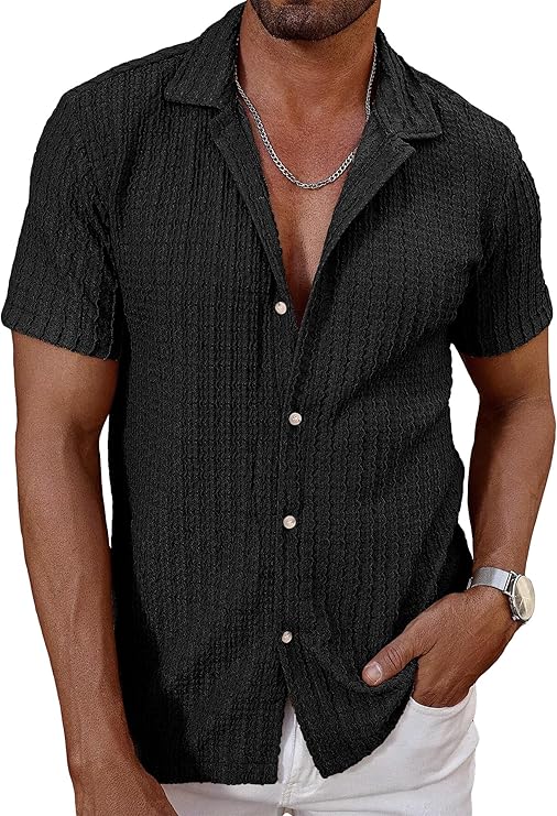Camisa de verano texturizada para hombre