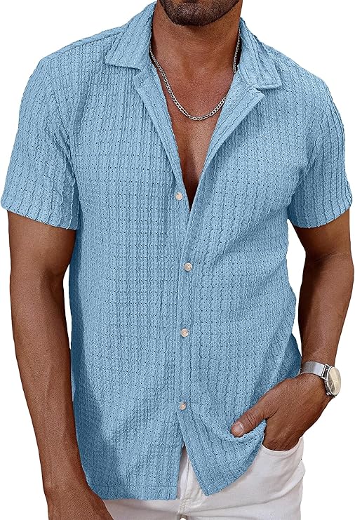 Camisa de verano texturizada para hombre