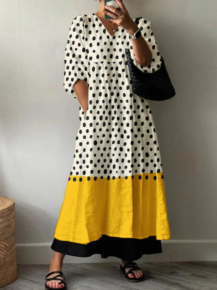 NAOMI™ | Vestido largo elegante de lunares