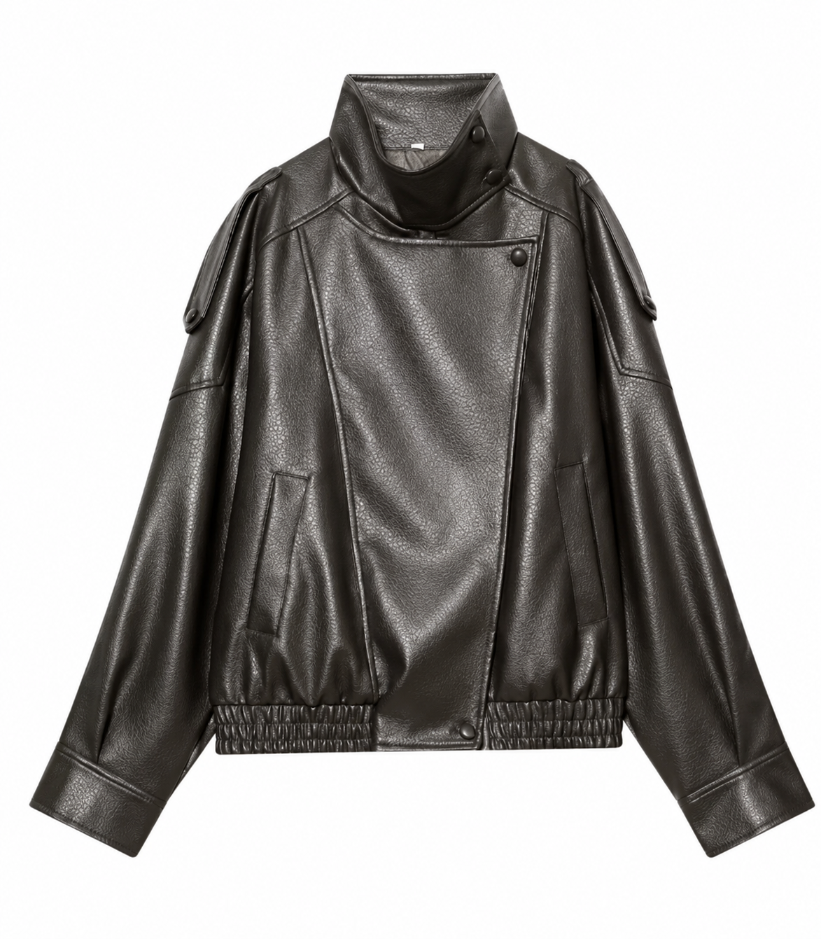 Chaqueta biker oversize de cuero sintético