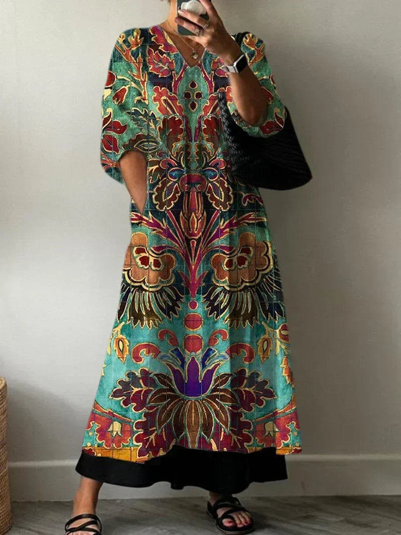 CAROL™ - VESTIDO LARGO ELEGANTE DRAPEADO