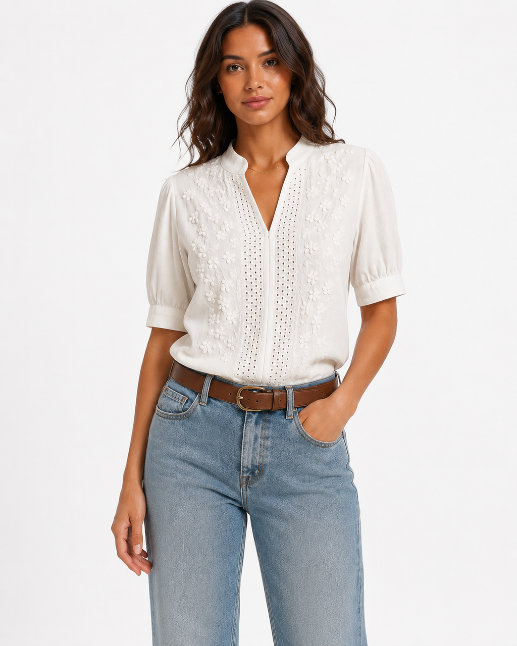 Elisa | Blusa blanca de tendencia