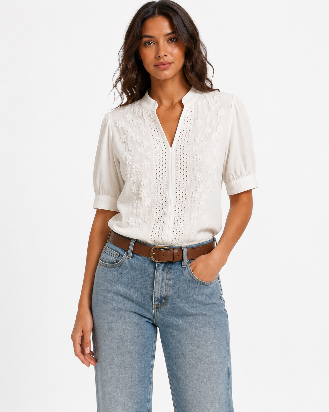 Elisa | Blusa blanca de tendencia
