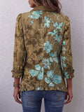 Blanche | Veste Bohème Fleurie Vintage Dégradée à Volants