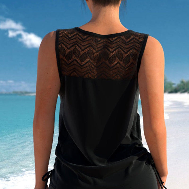 🏖️ Rebajas de verano: 60 % de descuento 🏝️🩱 Tankini de dos piezas —de corte alto con top bandeau— perfecto para la playa👙