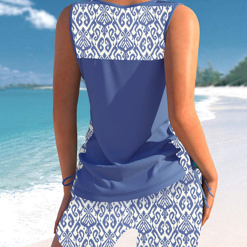 🏖️ Rebajas de verano: 60 % de descuento 🏝️🩱 Tankini de dos piezas —de corte alto con top bandeau— perfecto para la playa👙