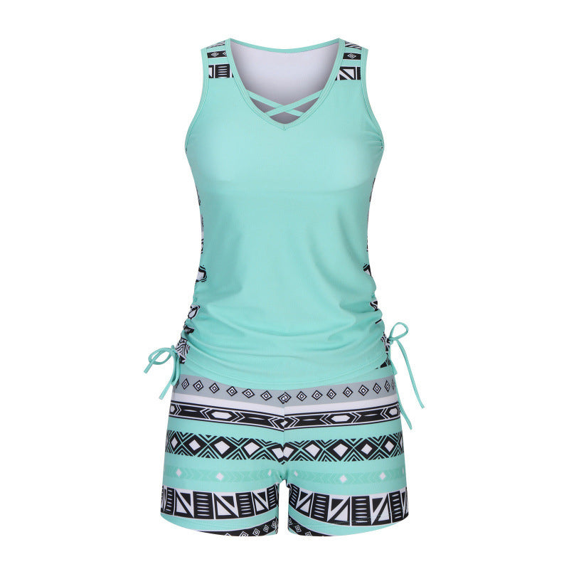 🏖️ Rebajas de verano: 60 % de descuento 🏝️🩱 Tankini de dos piezas —de corte alto con top bandeau— perfecto para la playa👙