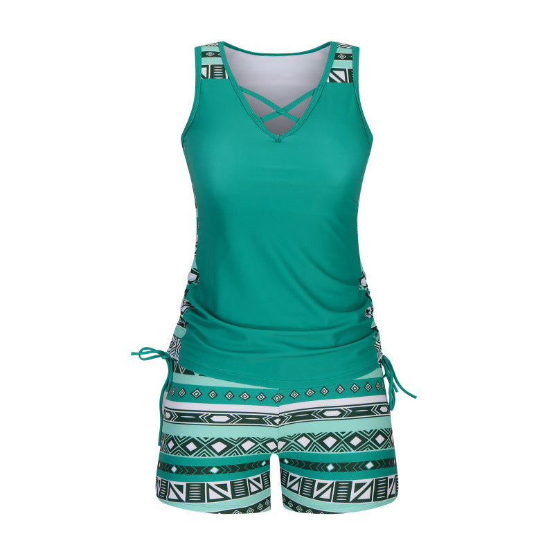 🏖️ Rebajas de verano: 60 % de descuento 🏝️🩱 Tankini de dos piezas —de corte alto con top bandeau— perfecto para la playa👙