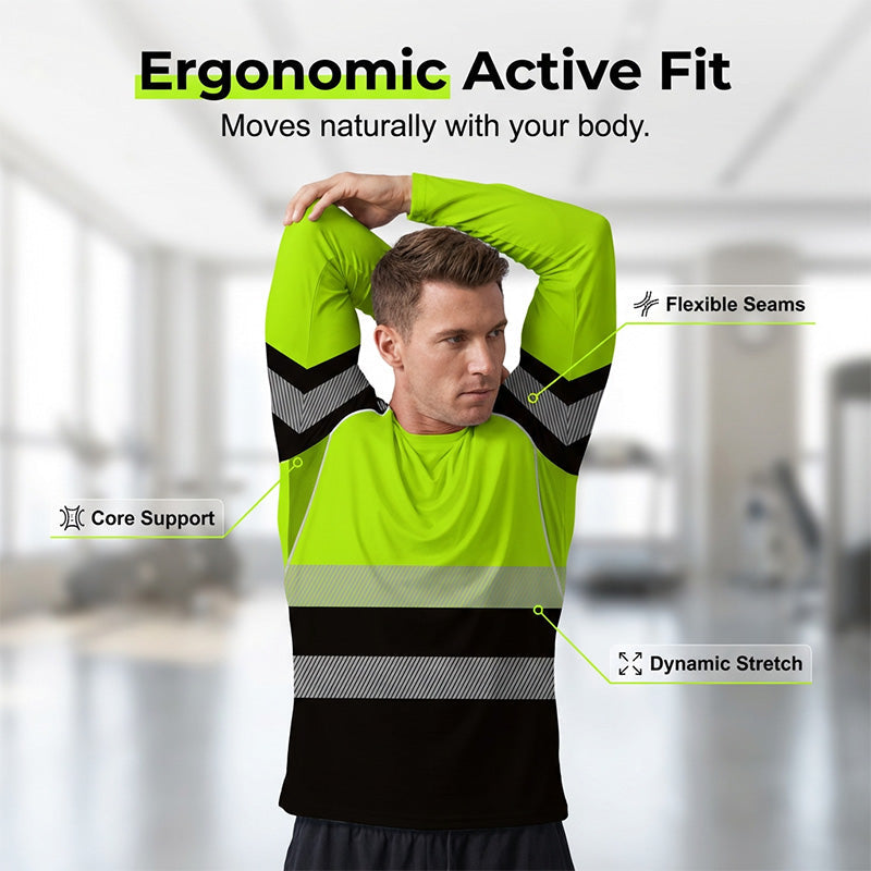 🏃‍♂️ Camiseta de manga larga deportiva para hombre: transpirable, con un estampado discreto, ideal para los días activos