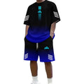 🎉 ¡DESCUENTO DEL 50 % POR TIEMPO LIMITADO! 👕 Conjunto de verano para hombre compuesto por camiseta y pantalones cortos: diseño con degradado y tejido transpirable ☀️