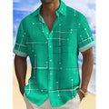 ☀️👔 ¡DESCUENTO DEL 50 % POR TIEMPO LIMITADO! Camisa de hombre con estampado geométrico y corte holgado – Suave sensación veraniega, comodidad espaciosa y estilo ideal para las vacaciones ✨